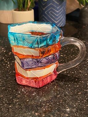 Stack of Books Colorful Glass Mug
